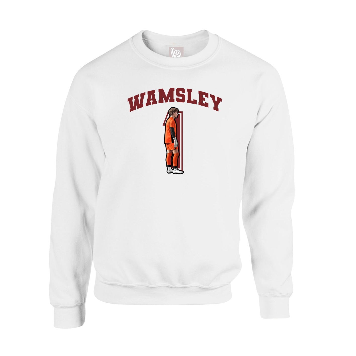 Fleece Crew — Number in White