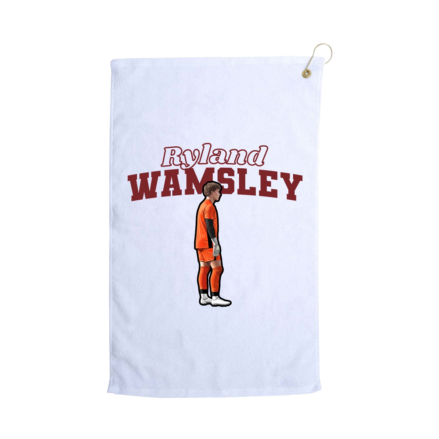 Golf Towel — Name Arch in White