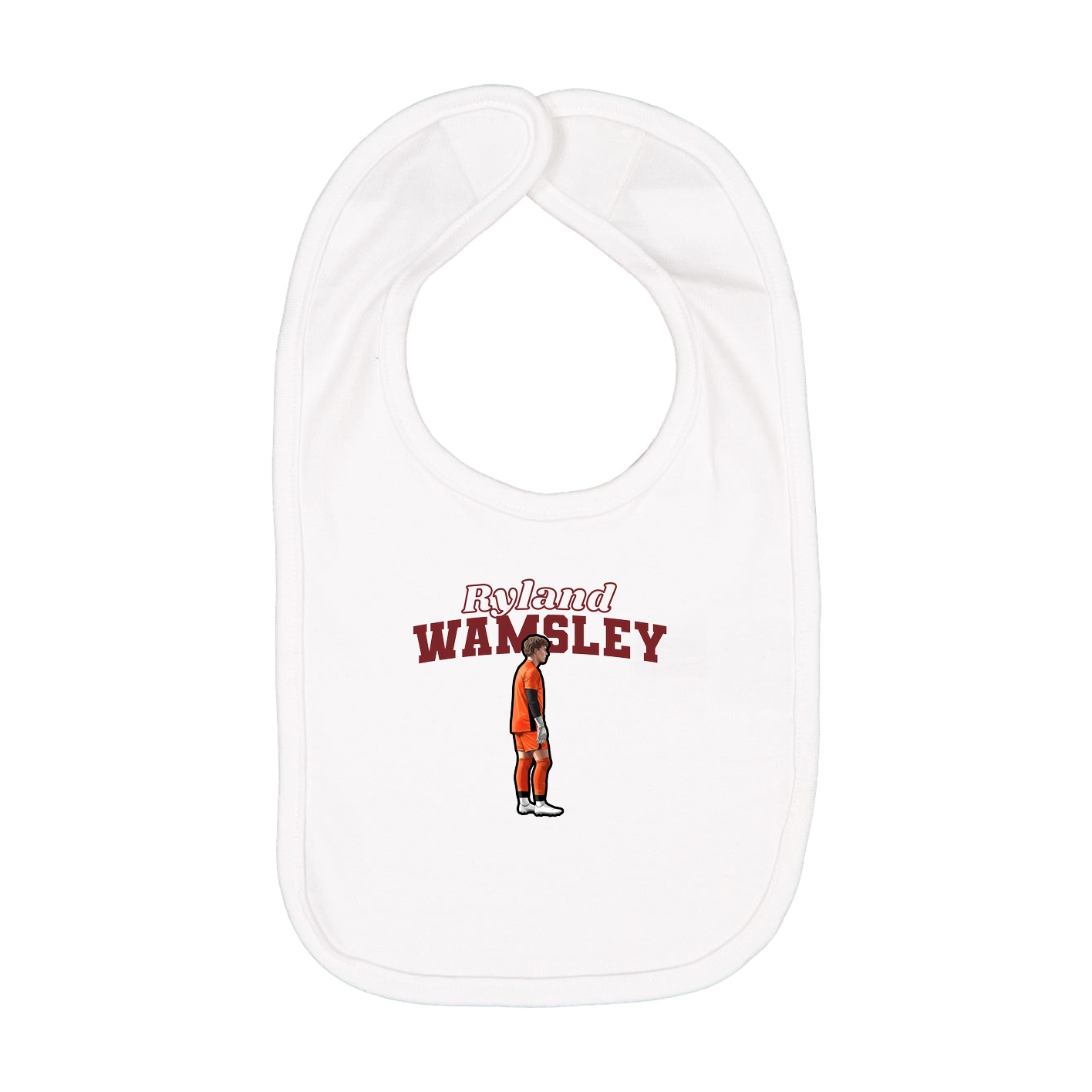 Infant Bib — Name Arch in White