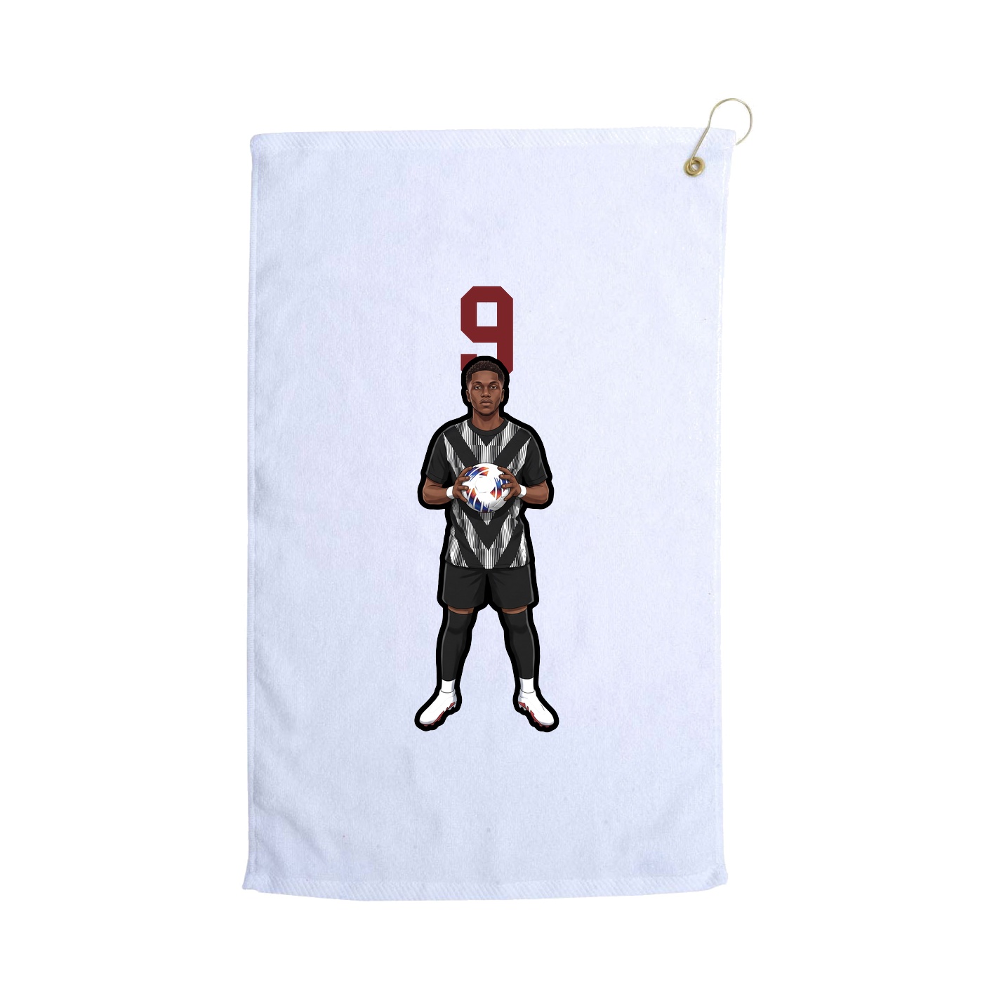Golf Towel — Number Top in White