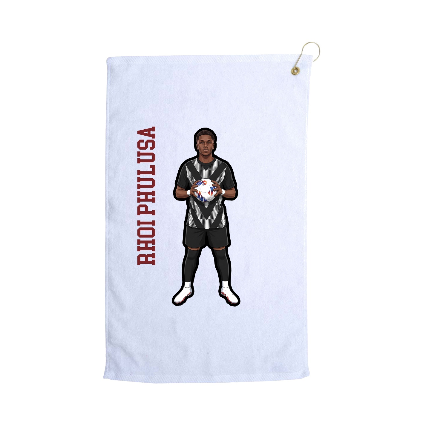 Golf Towel — Name Vertical in White