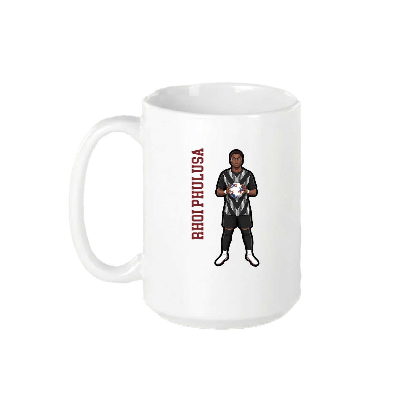 15oz Coffee Mug — Name Vertical in White