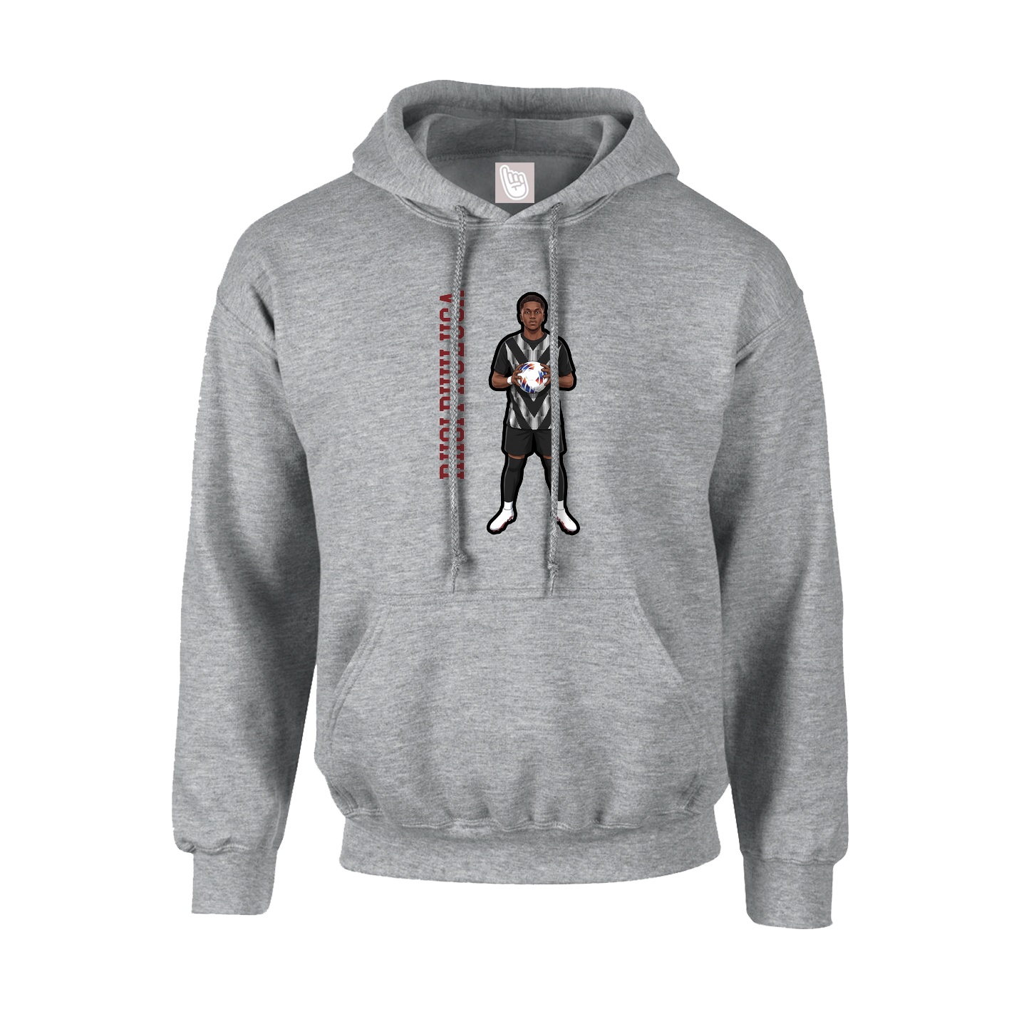 Youth Hoodie — Name Vertical in Grey