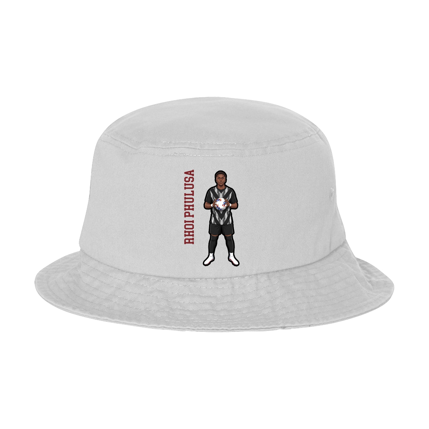 Bucket Cap — Name Vertical in White