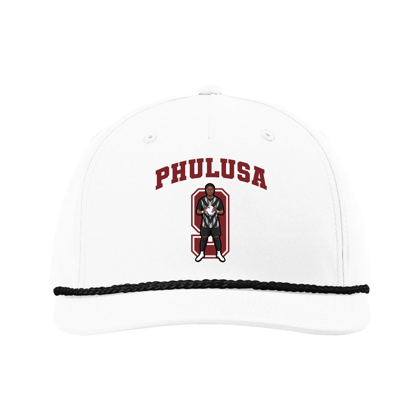 Five-Panel Classic Rope Cap — Number in White