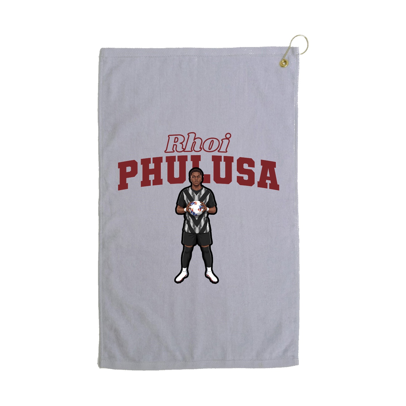 Golf Towel — Name Arch in Grey