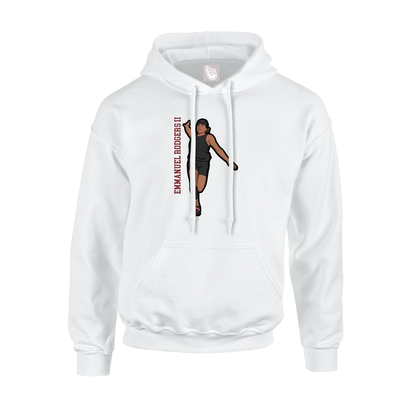 Hoodie — Name Vertical in White