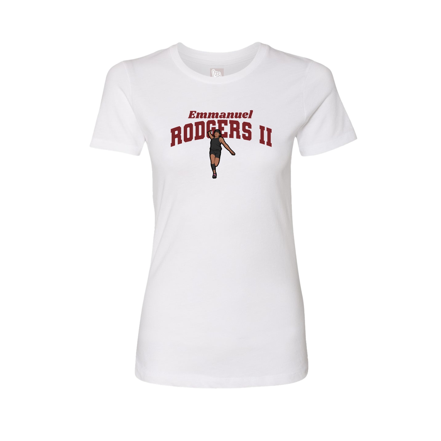 Fitted Women's Tee — Signature Arch in White