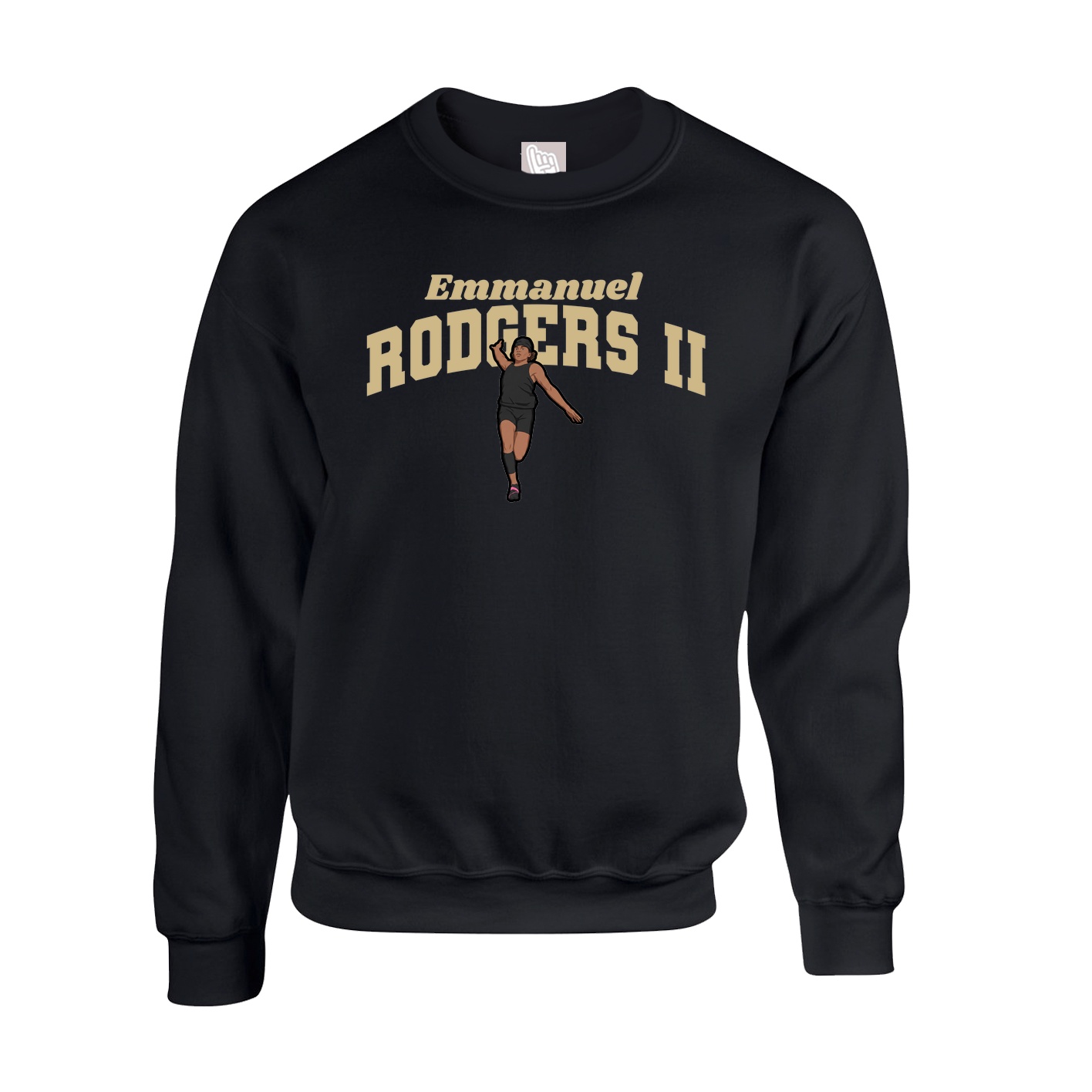 Fleece Crew — Signature Arch in Black
