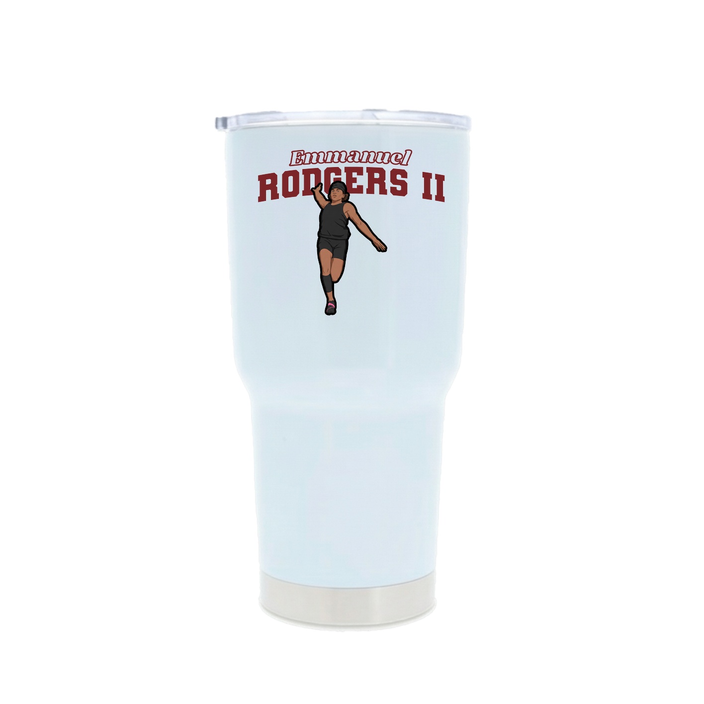 30oz Stainless Steel Tumbler — Name Arch in White