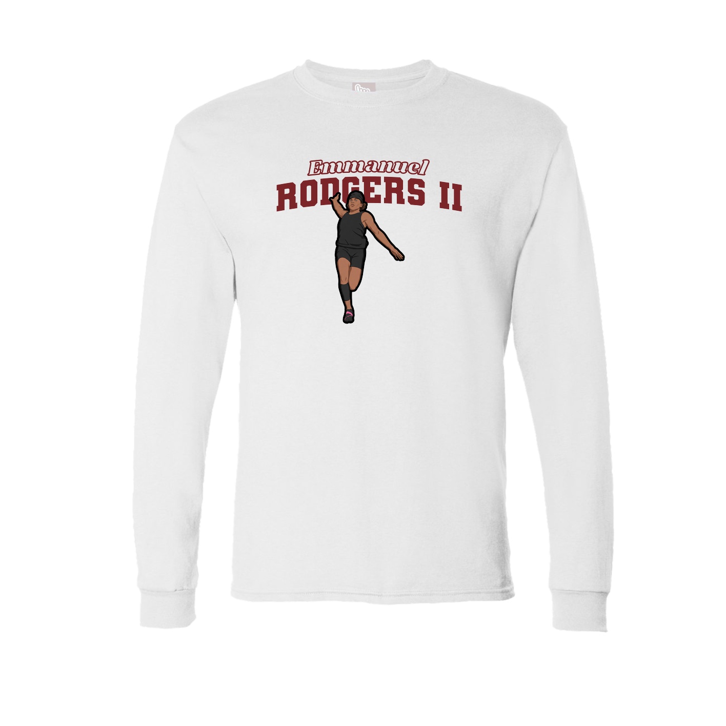 Long Sleeve Tee — Name Arch in White