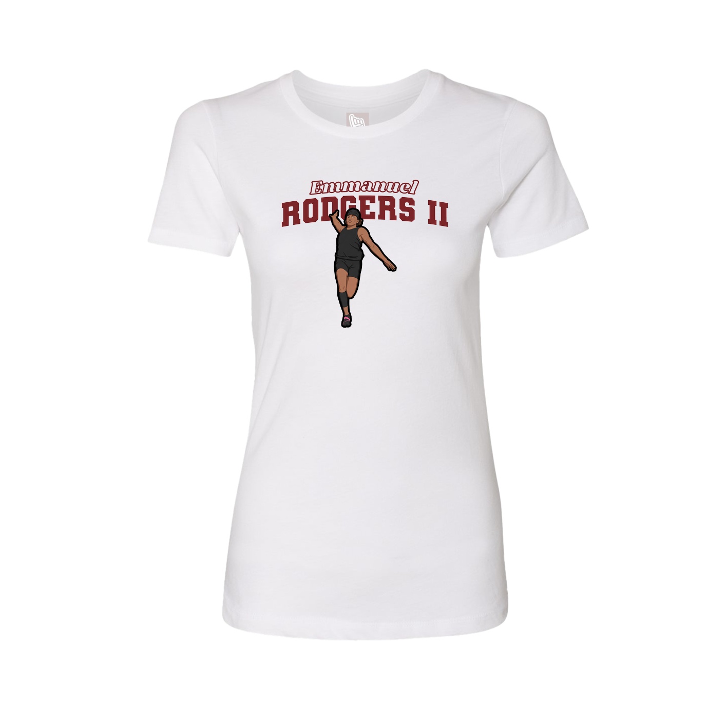 Womens Tee — Name Arch in White