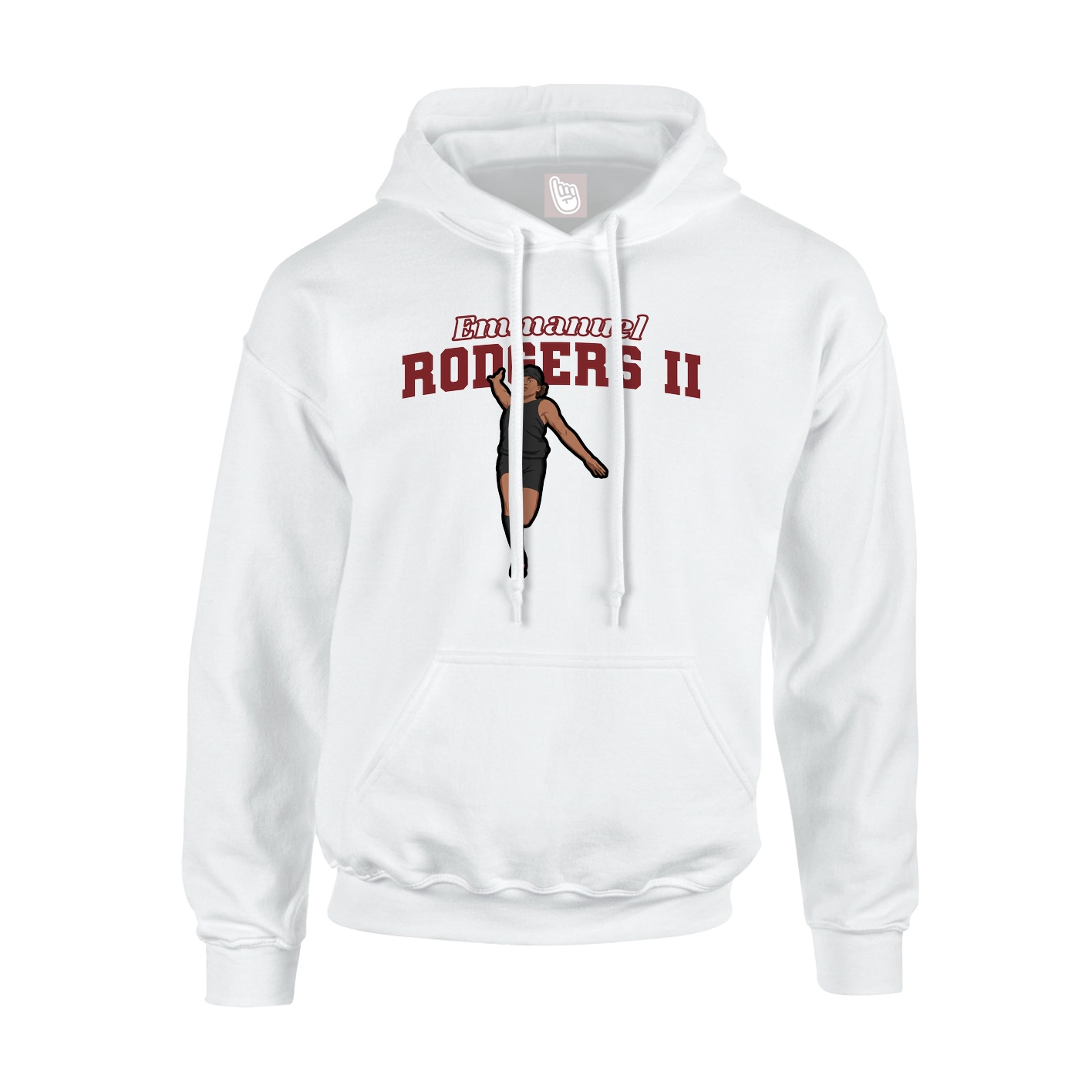 Youth Hoodie — Name Arch in White
