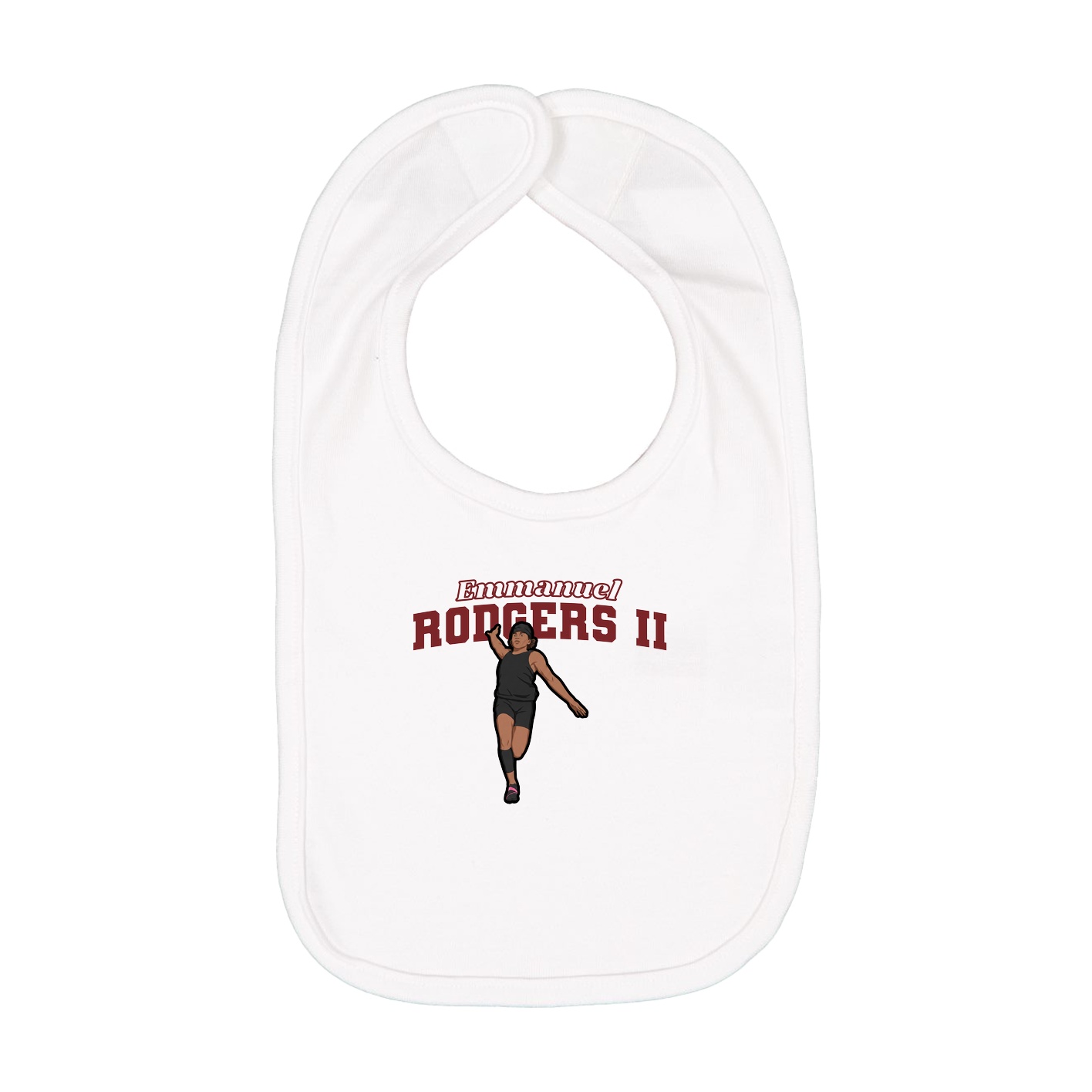 Infant Bib — Name Arch in White