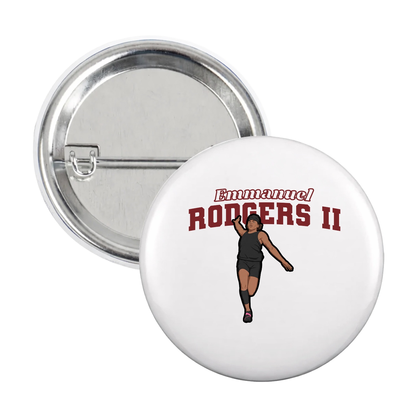 Game Day Button — Name Arch in White