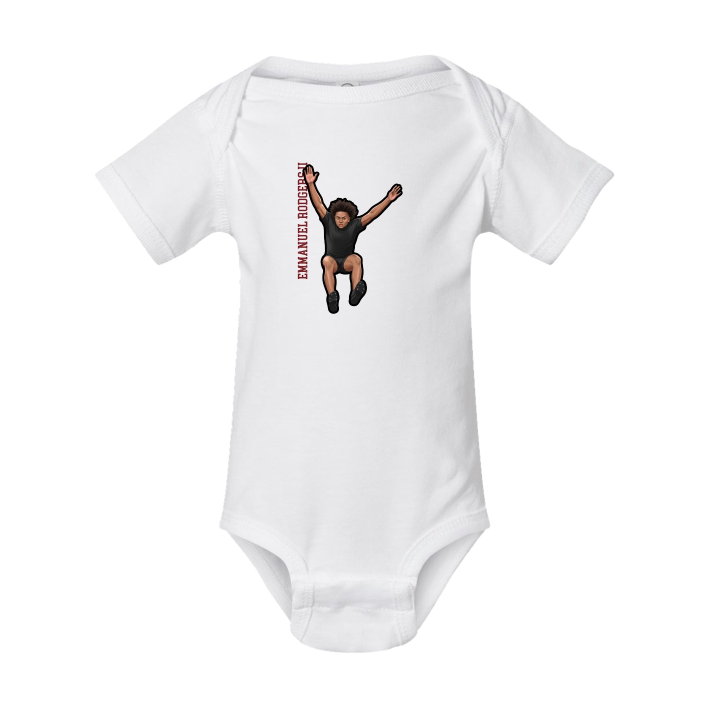 Baby Onesie — Name Vertical in White