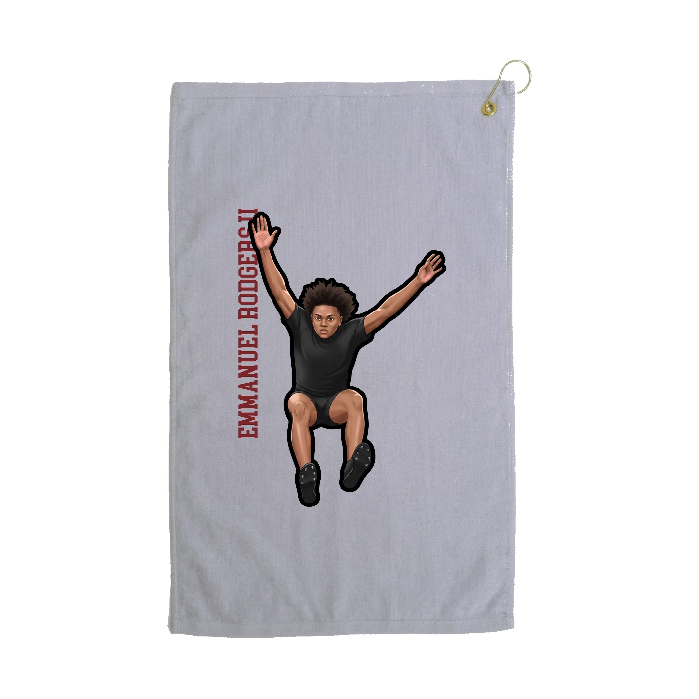 Golf Towel — Name Vertical in Grey