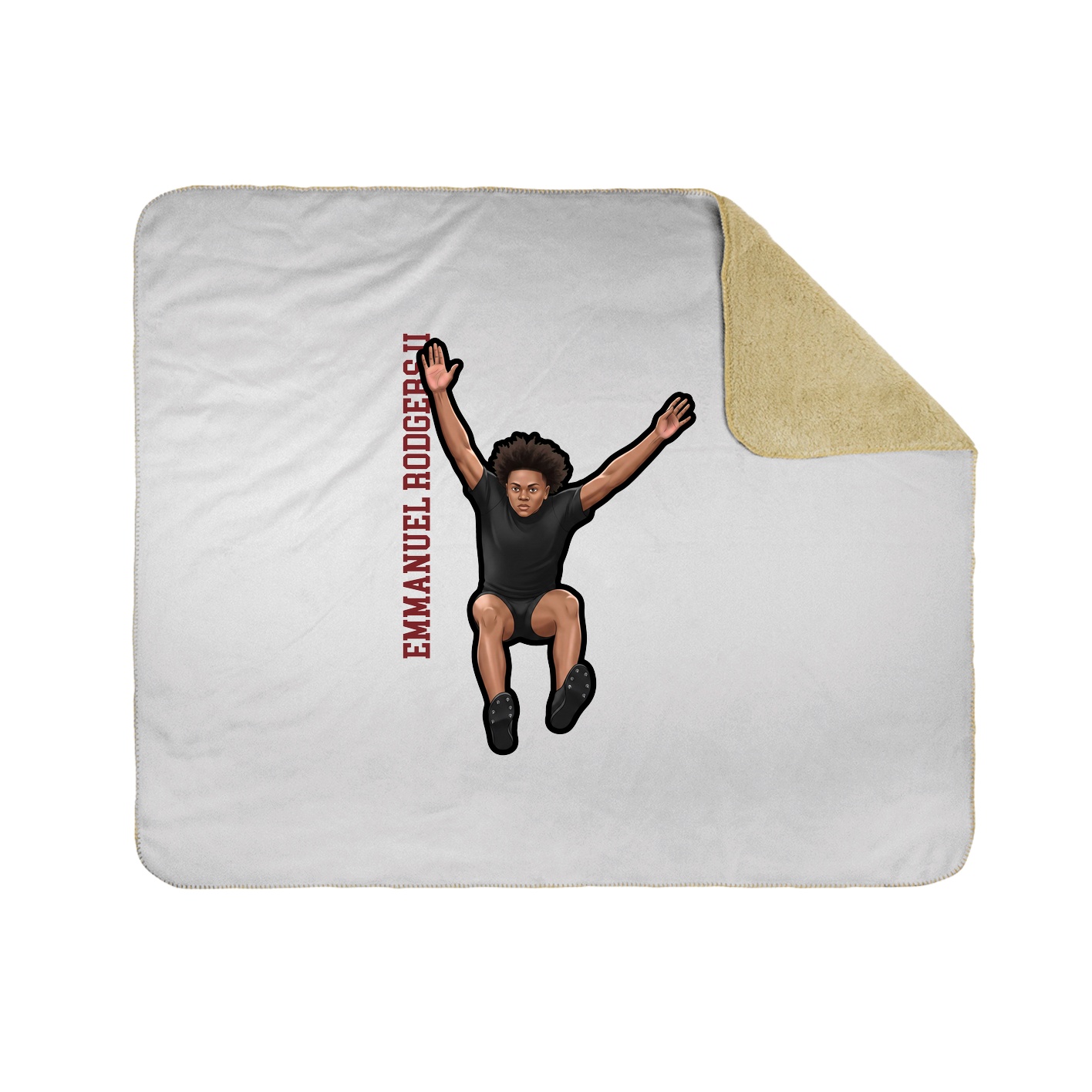Throw Blanket — Name Vertical in White