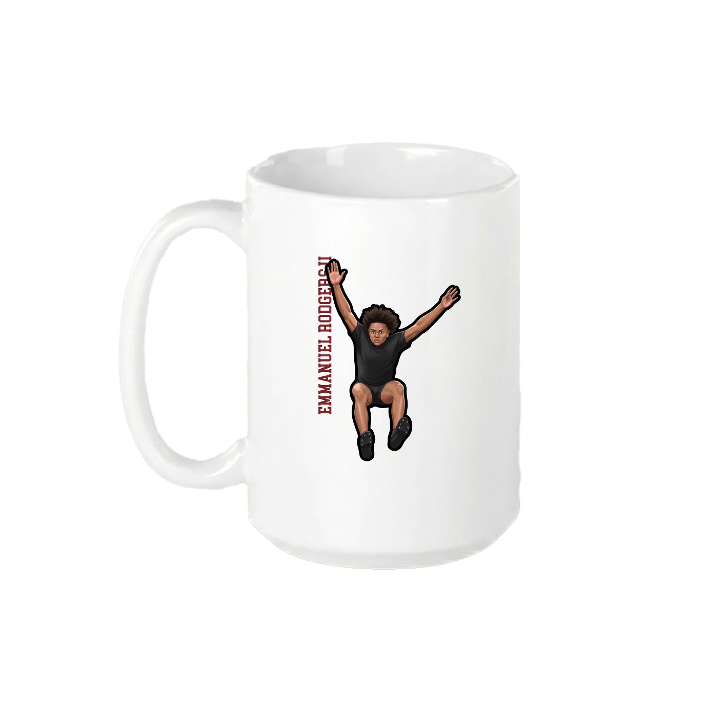 15oz Coffee Mug — Name Vertical in White