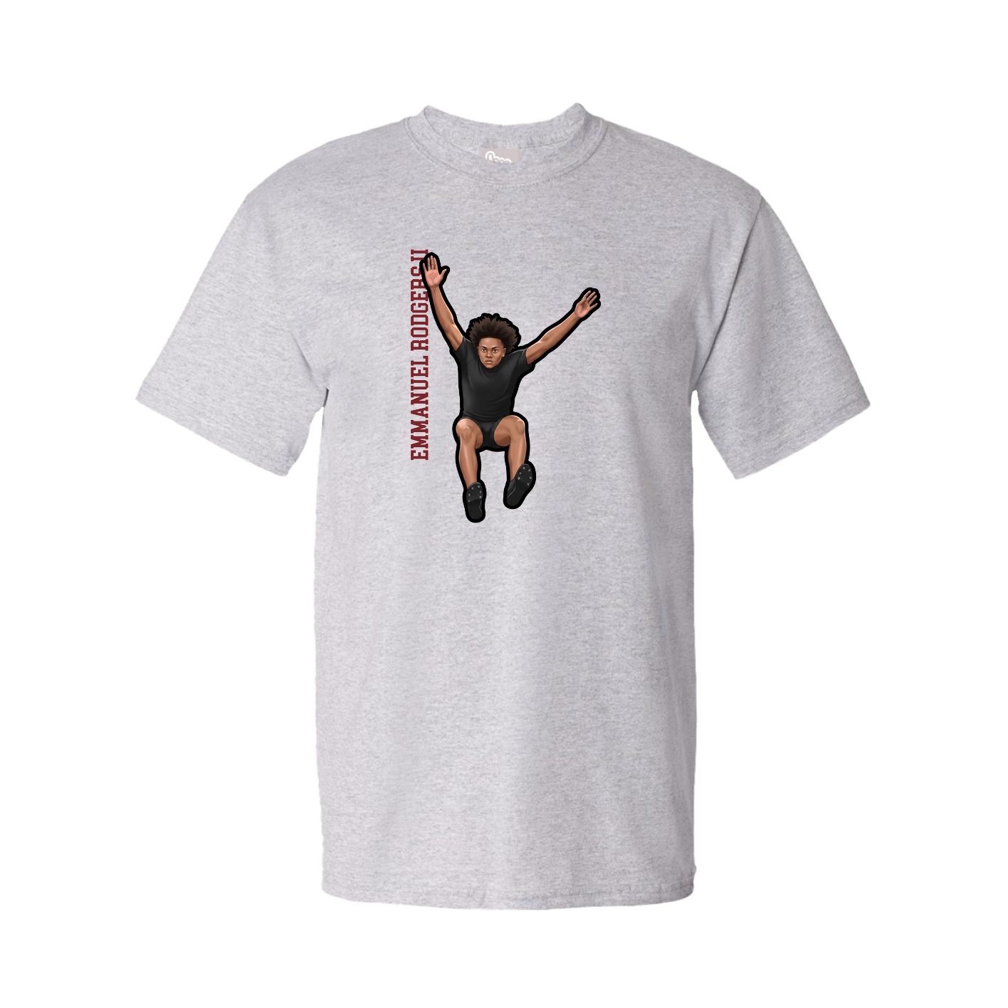 Tee — Name Vertical in Grey