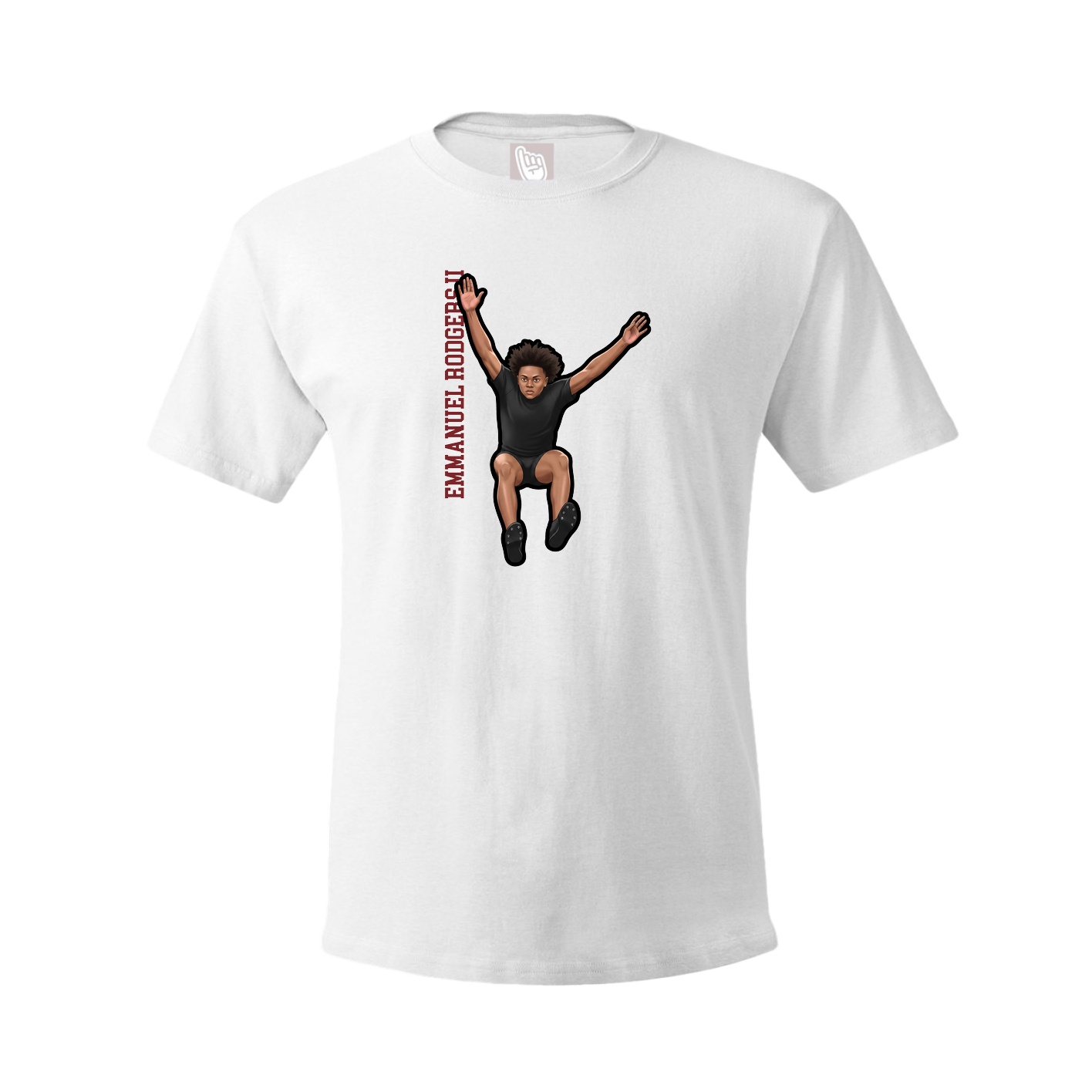 Tee — Name Vertical in White