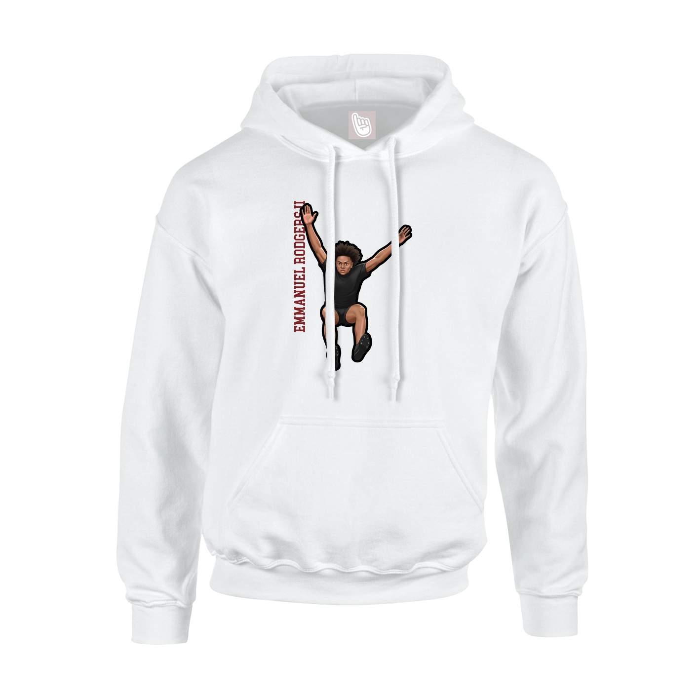Hoodie — Name Vertical in White