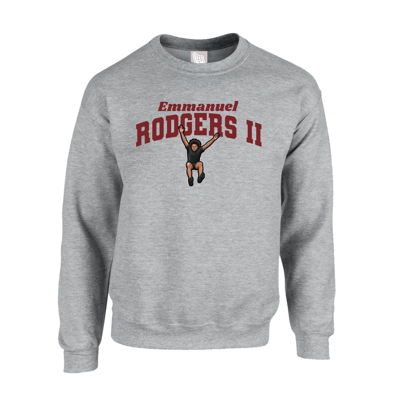 Fleece Crew — Signature Arch in Grey