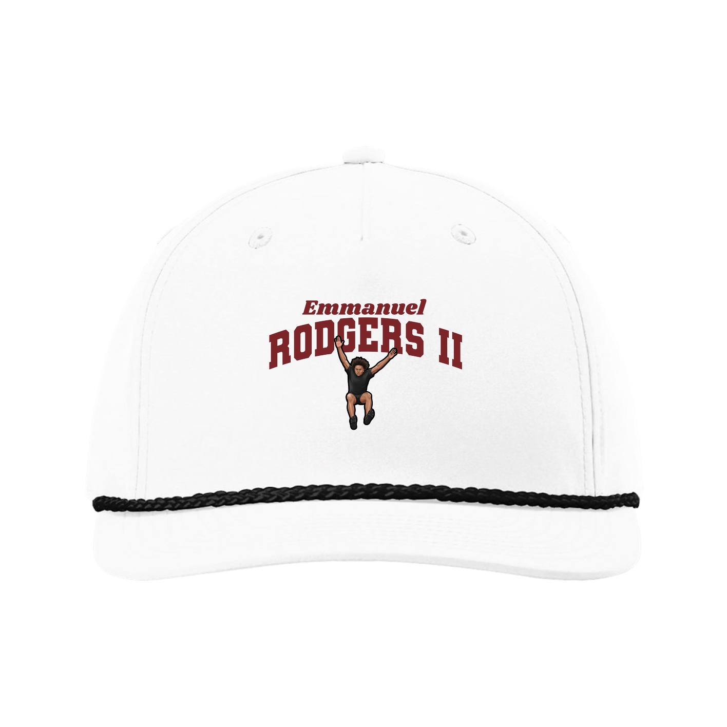 Five-Panel Classic Rope Cap — Signature Arch in White