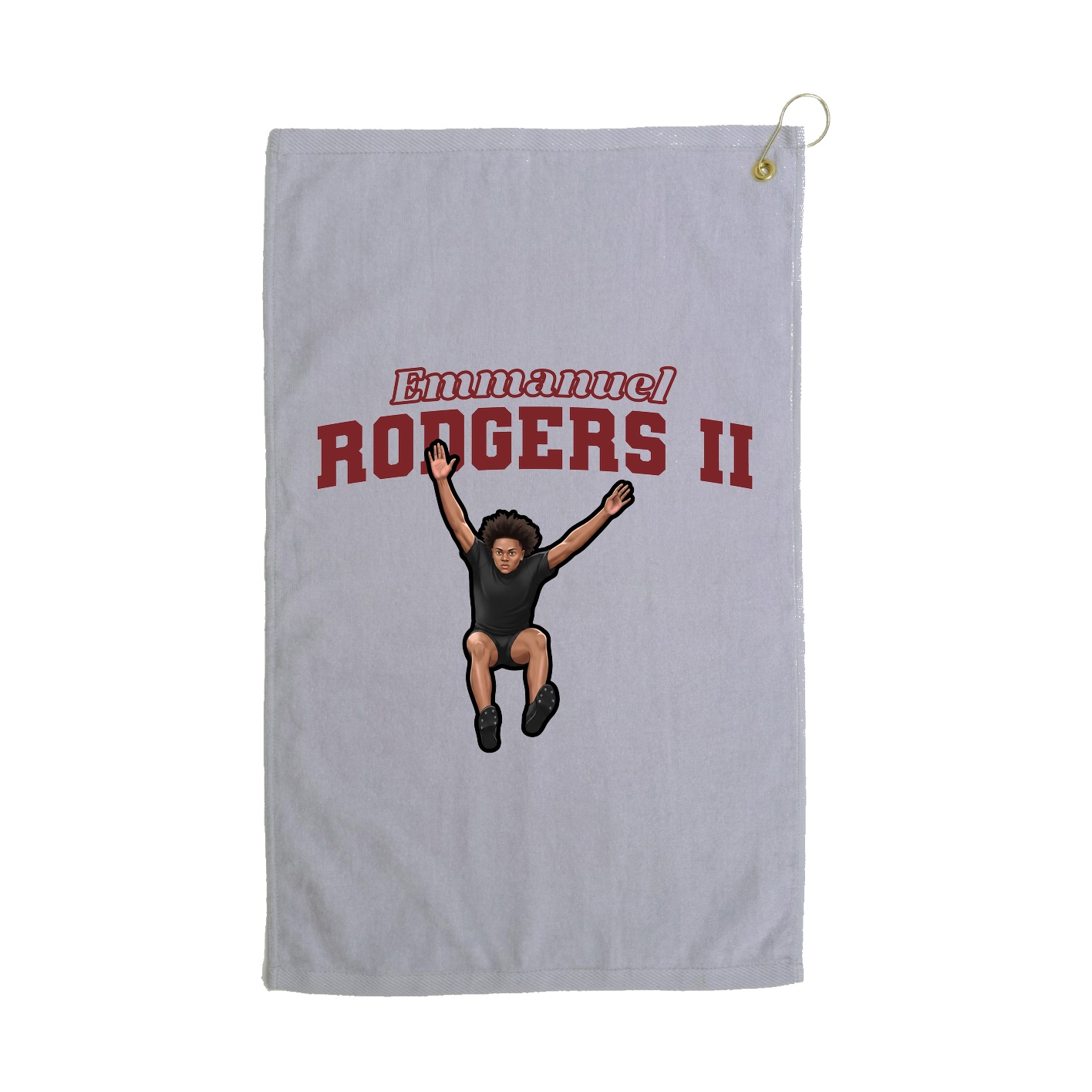 Golf Towel — Name Arch in Grey