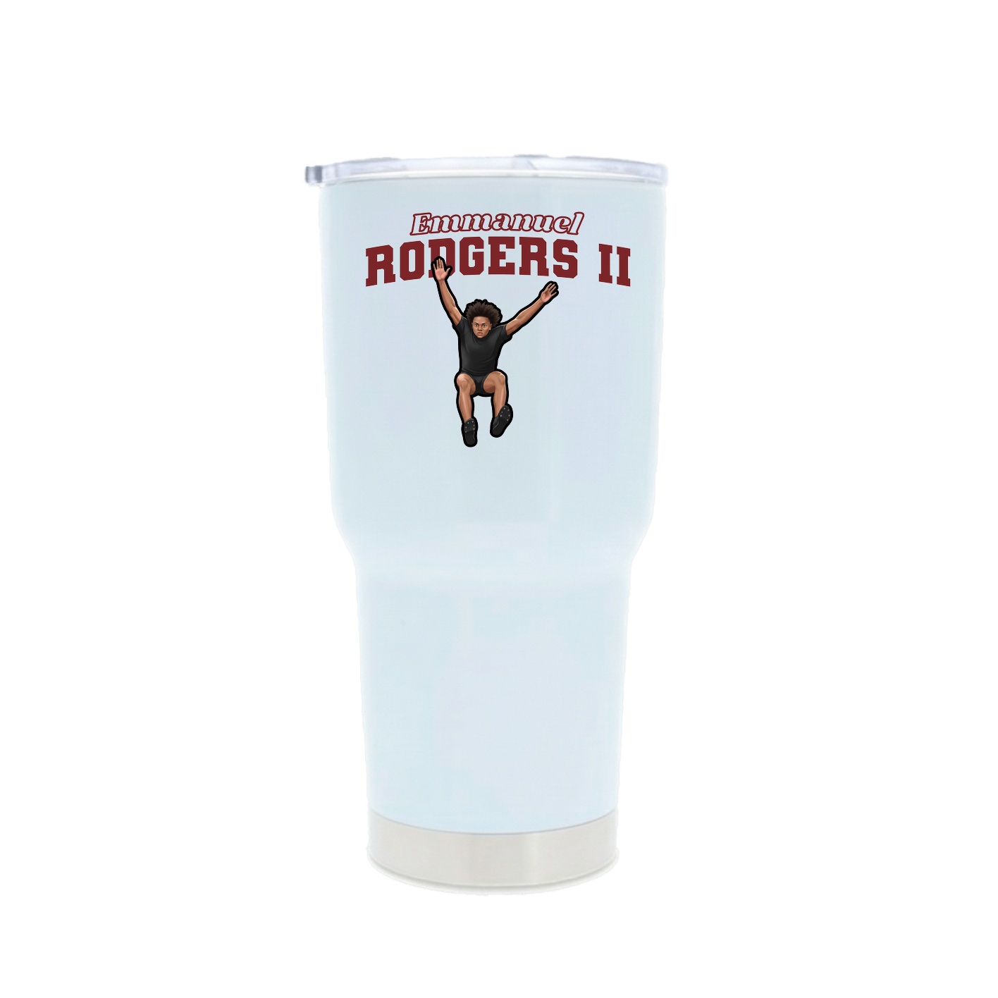 30oz Stainless Steel Tumbler — Name Arch in White