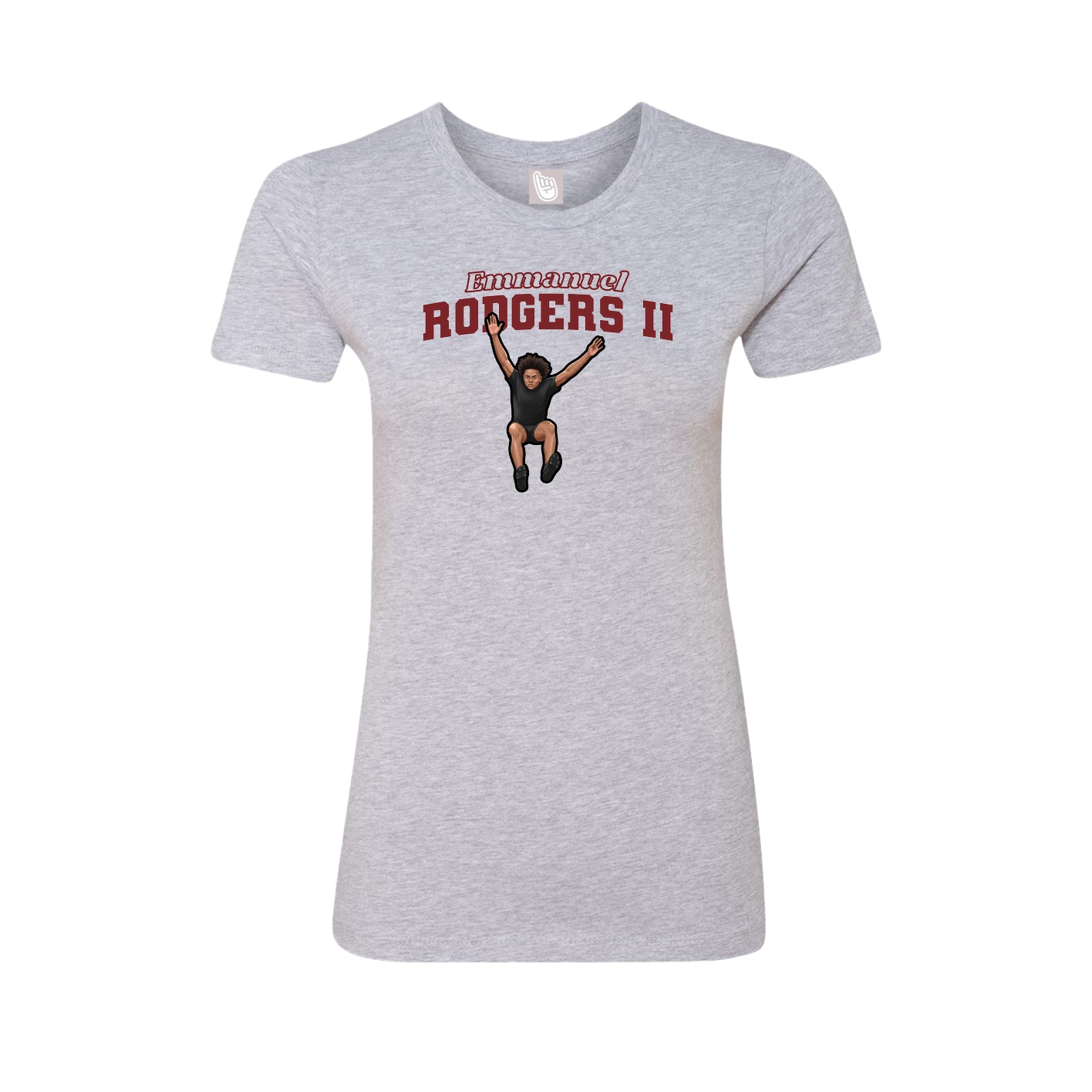 Fitted Women's Tee — Name Arch in Grey