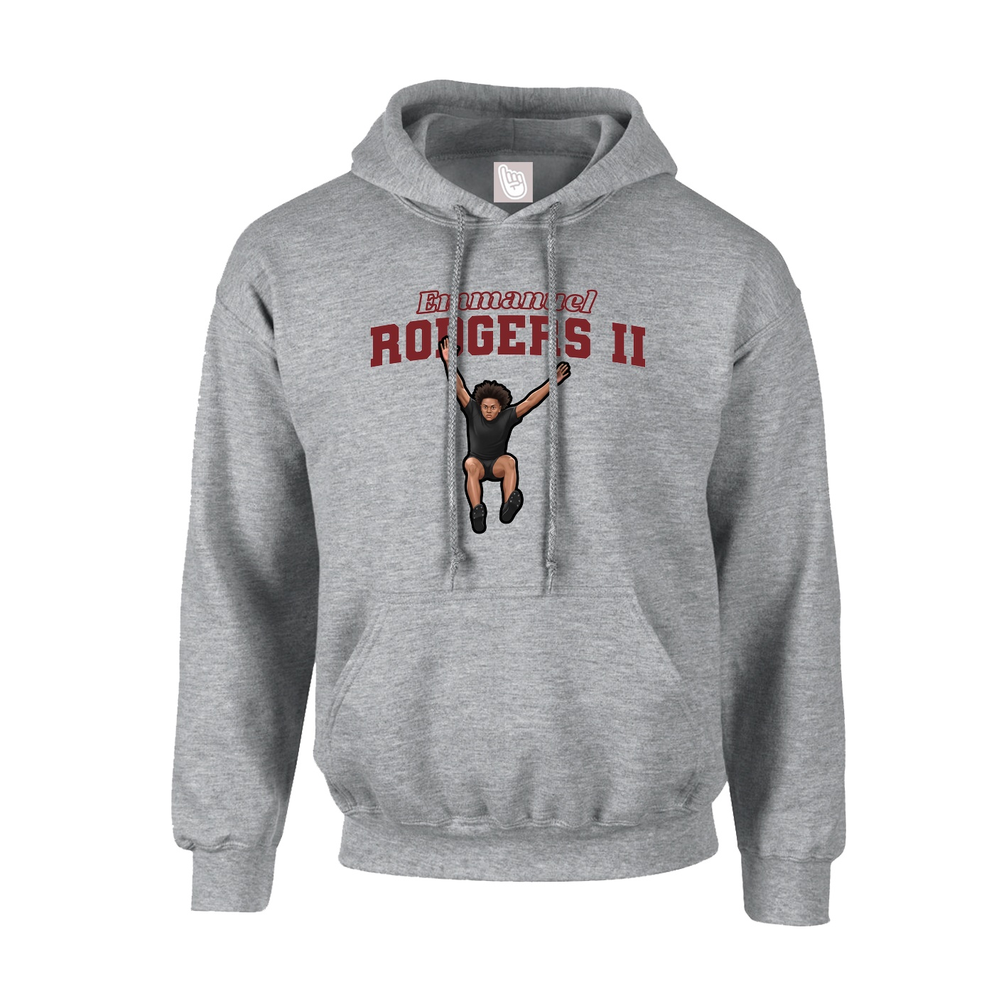 Youth Hoodie — Name Arch in Grey