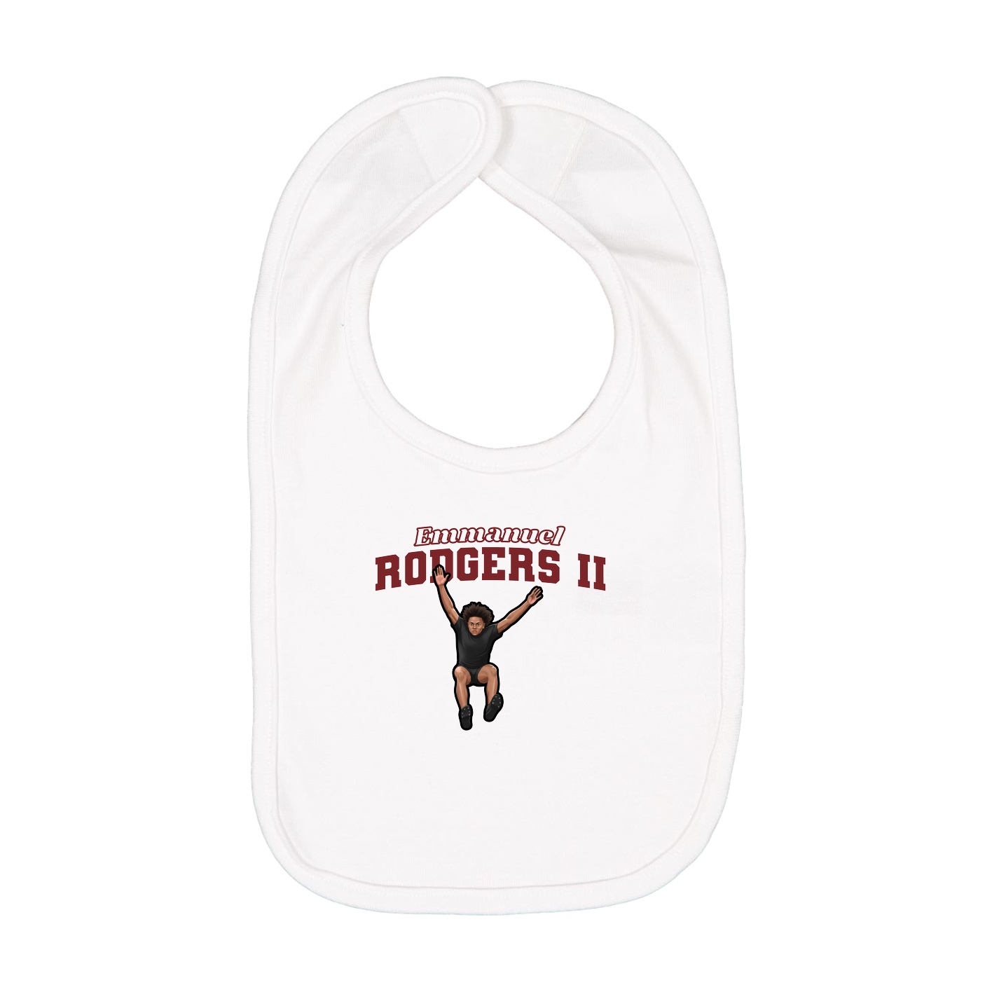 Infant Bib — Name Arch in White