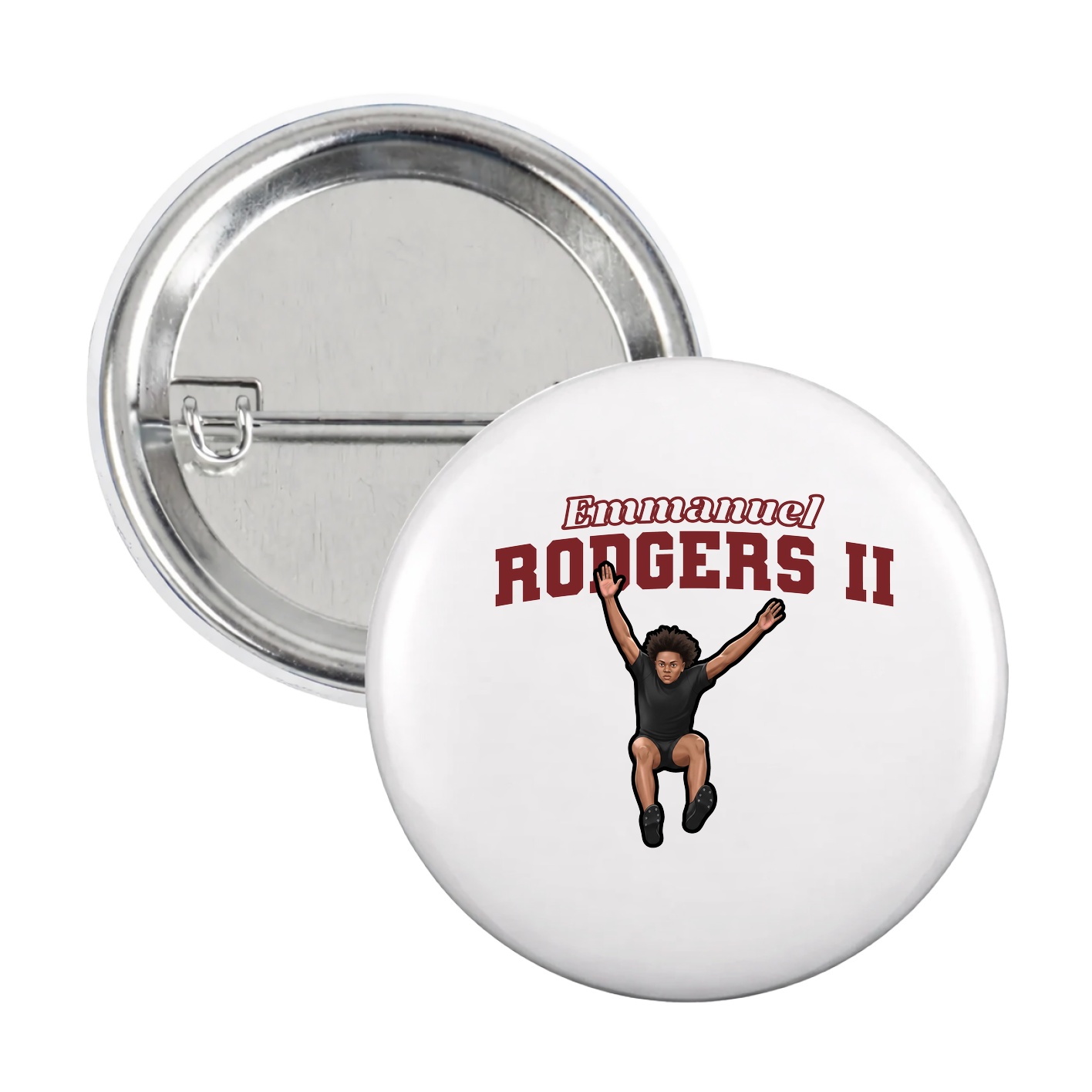 Game Day Button — Name Arch in White