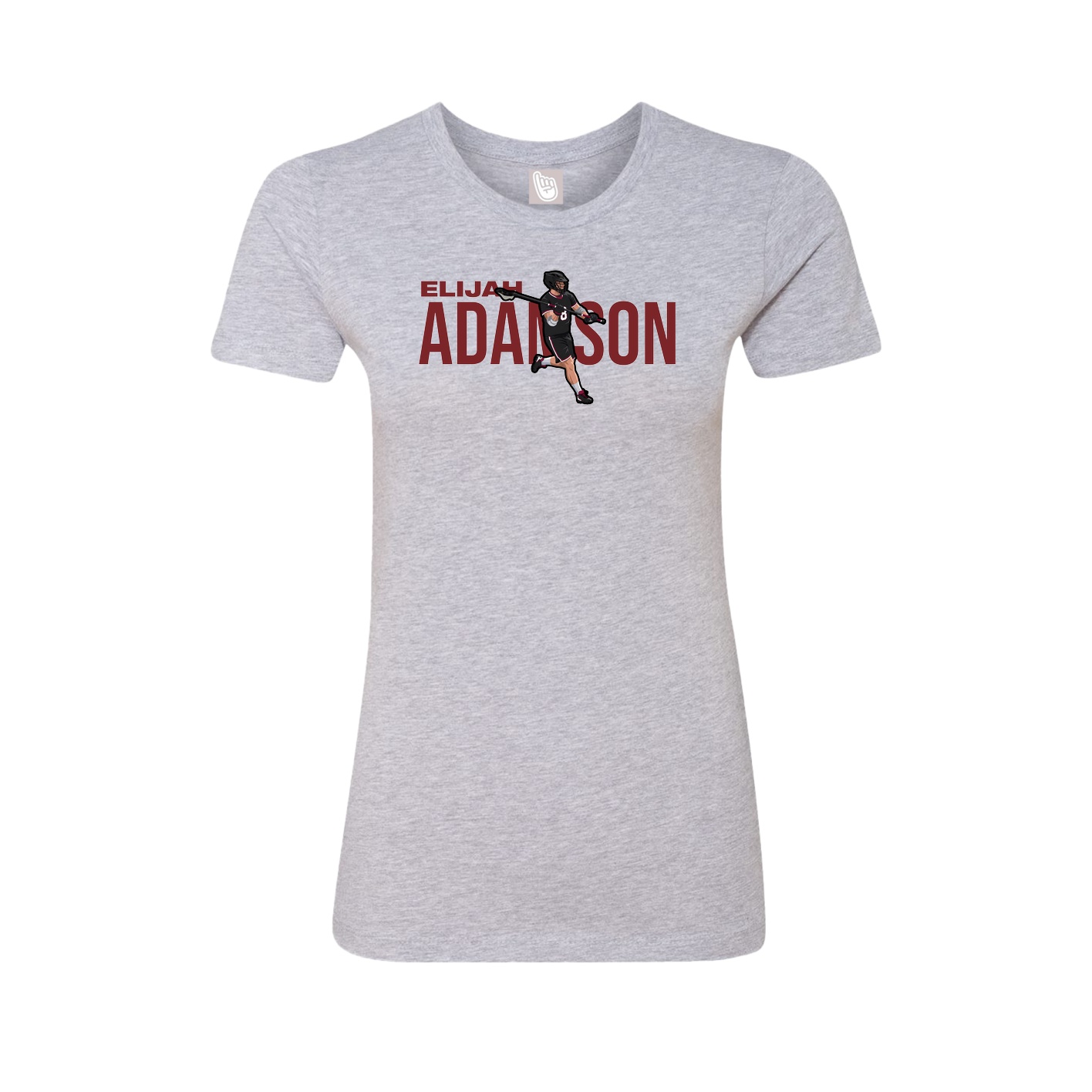 Fitted Women's Tee — Player Name in Grey