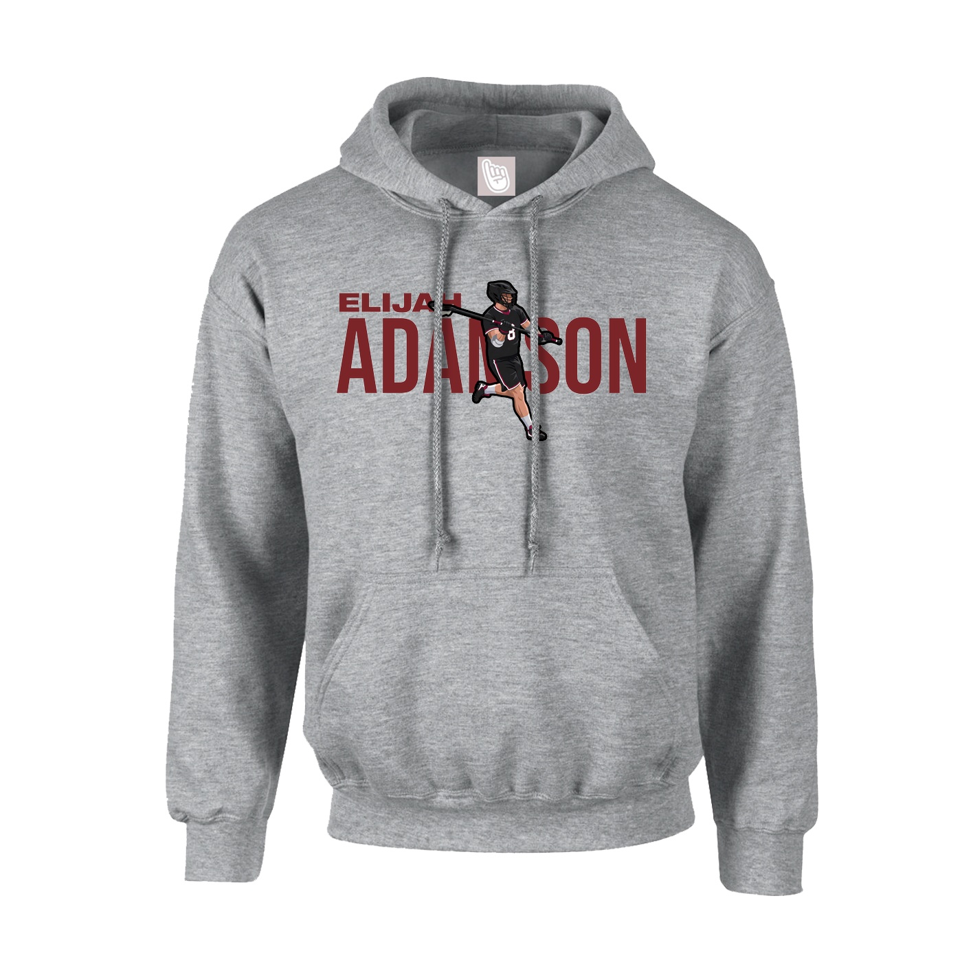 Hoodie — Player Name in Grey