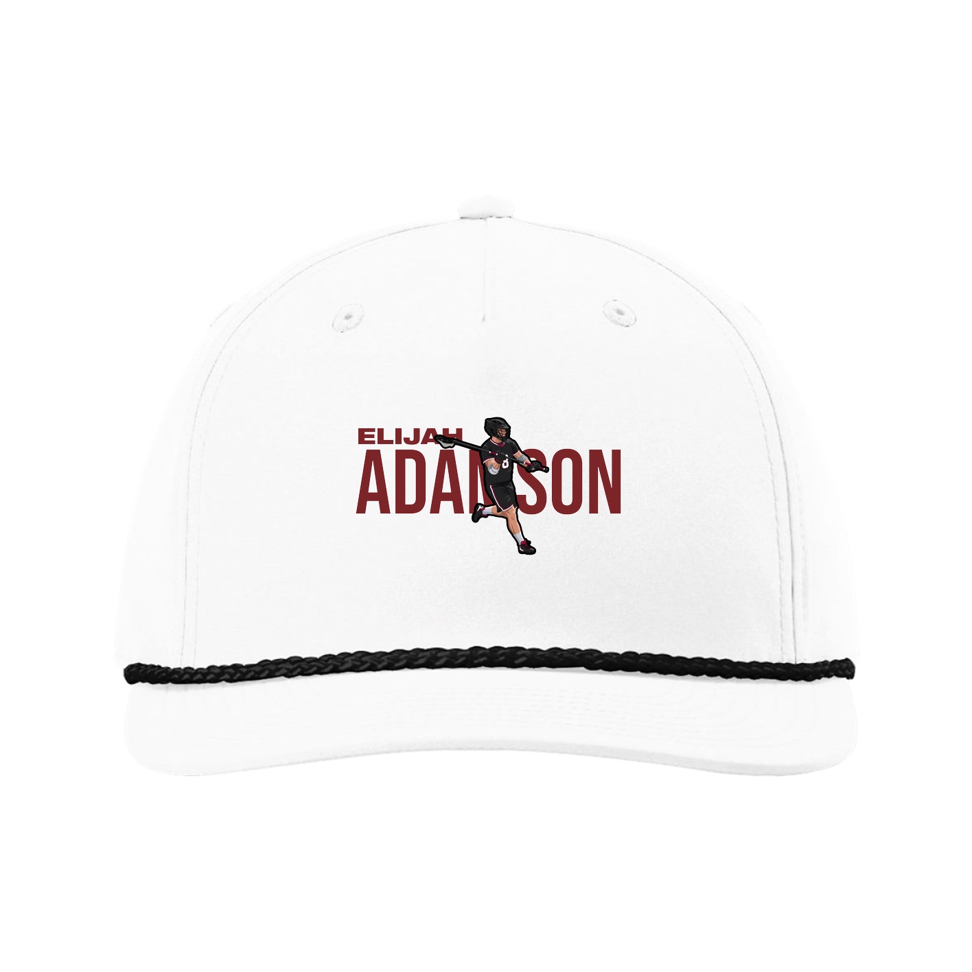 Five-Panel Classic Rope Cap — Player Name in White