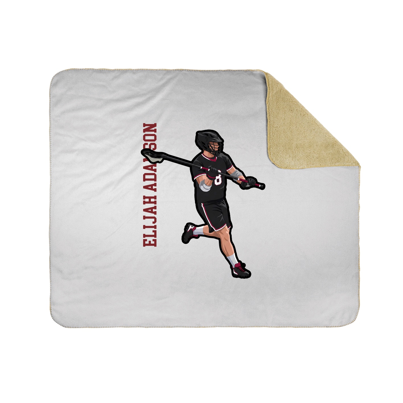 Throw Blanket — Name Vertical in White