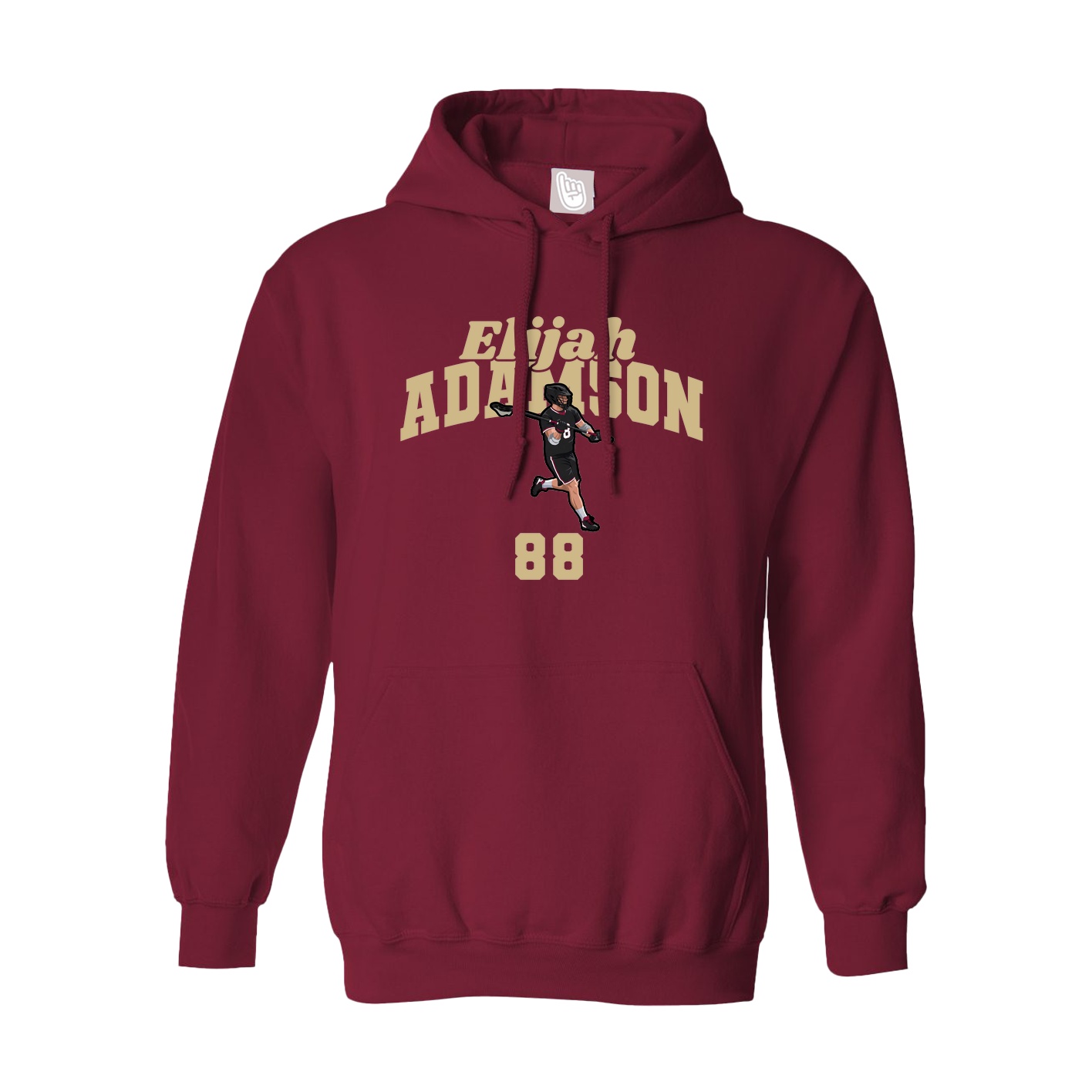 Hoodie — Signature Arch in Cardinal