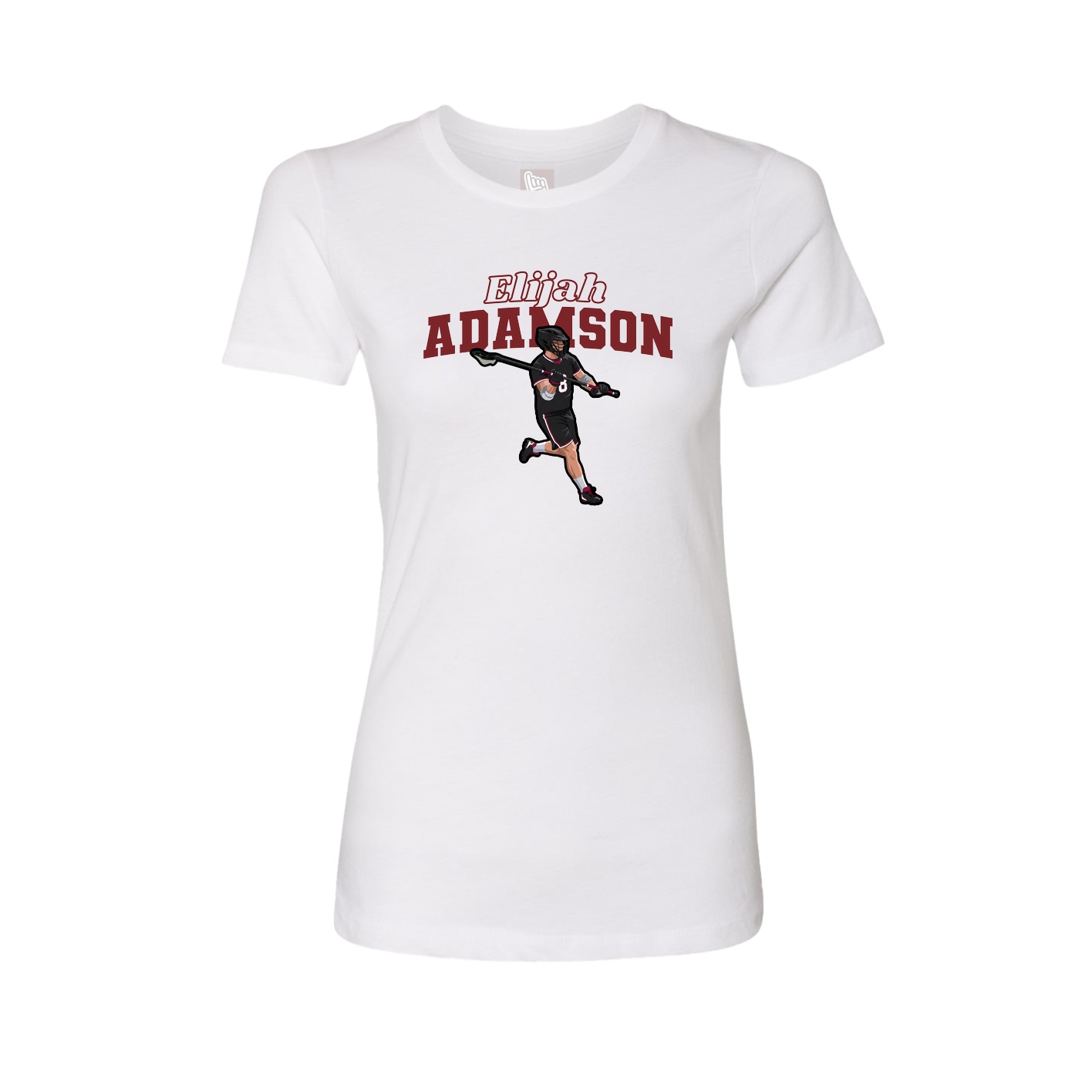 Fitted Women's Tee — Name Arch in White