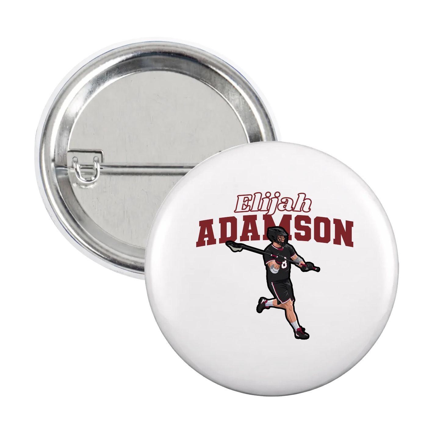 Game Day Button — Name Arch in White