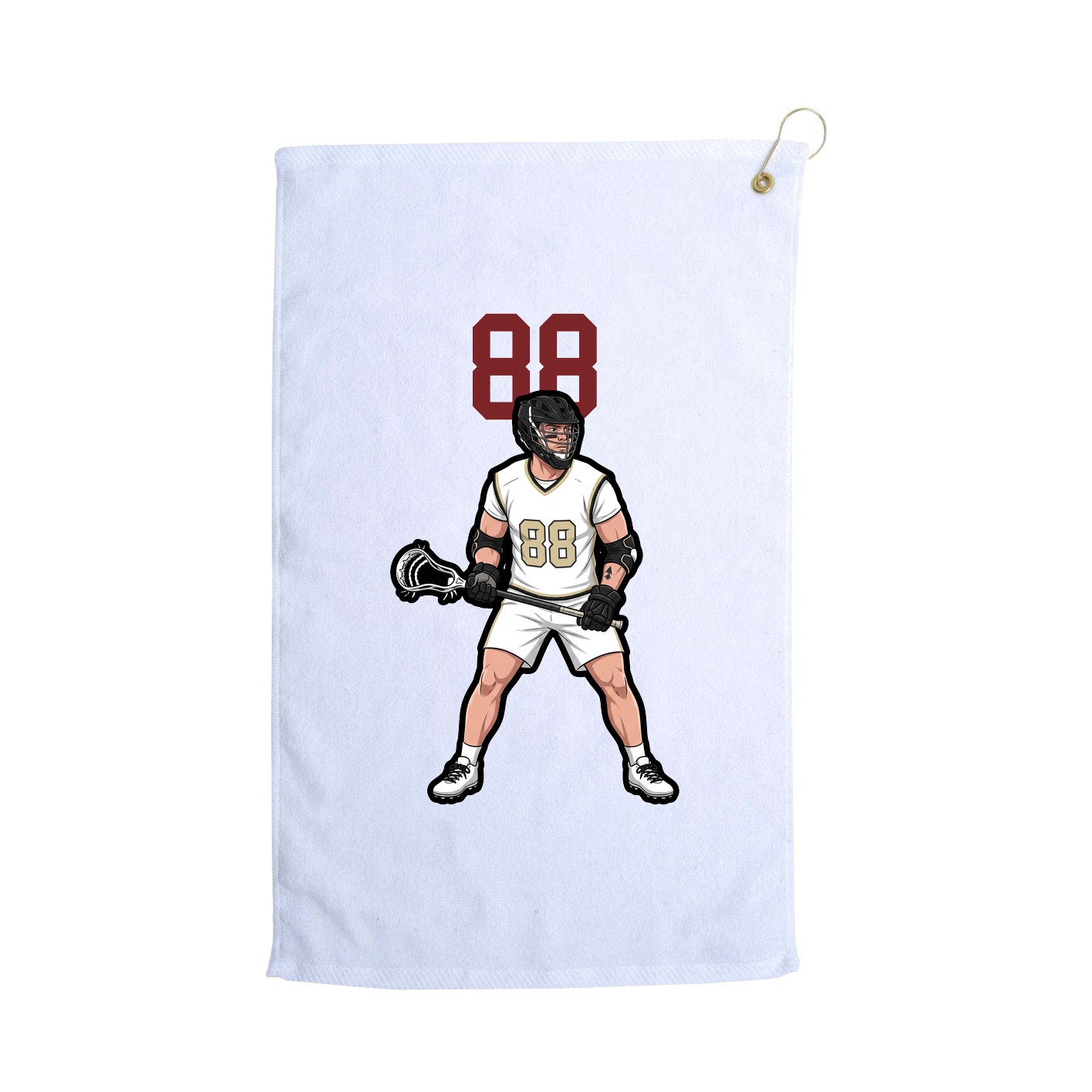 Golf Towel — Number Top in White