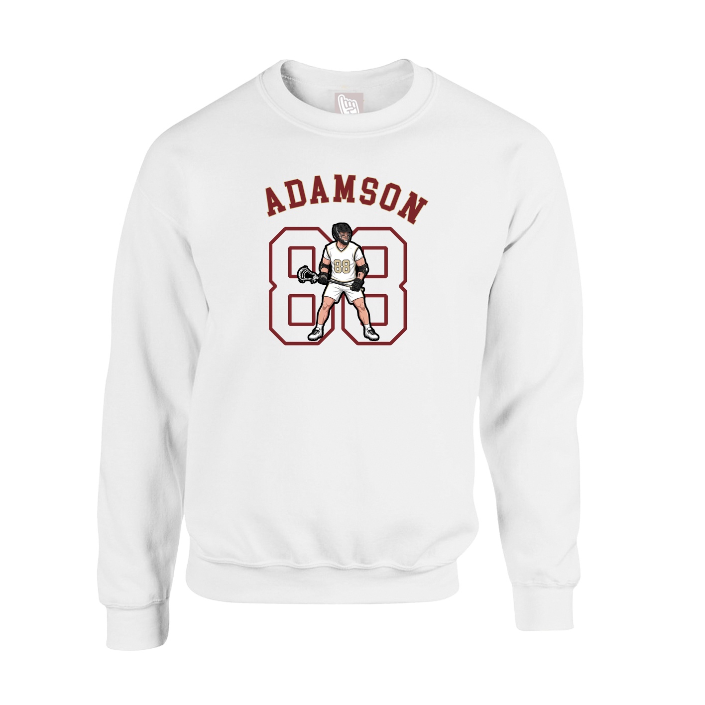 Fleece Crew — Shirsey Arch in White