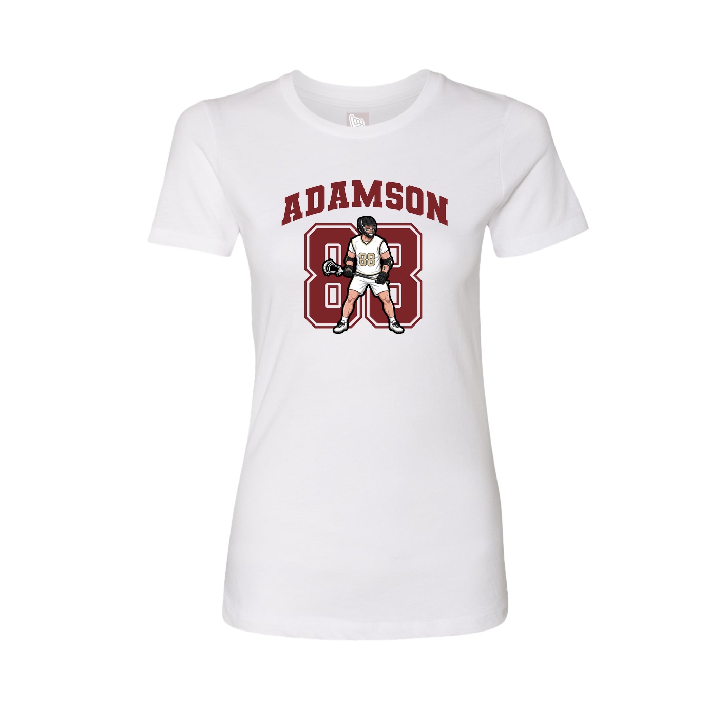 Fitted Women's Tee — Number in White