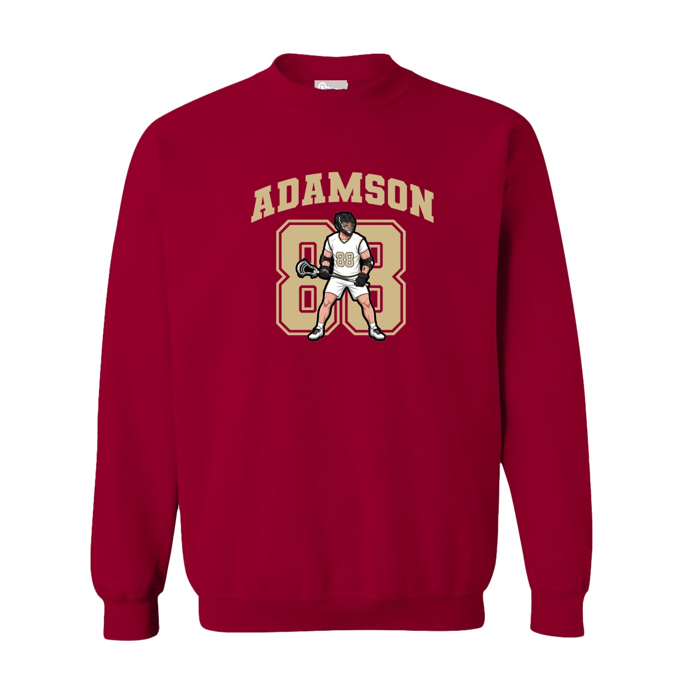 Fleece Crew — Number in Cardinal