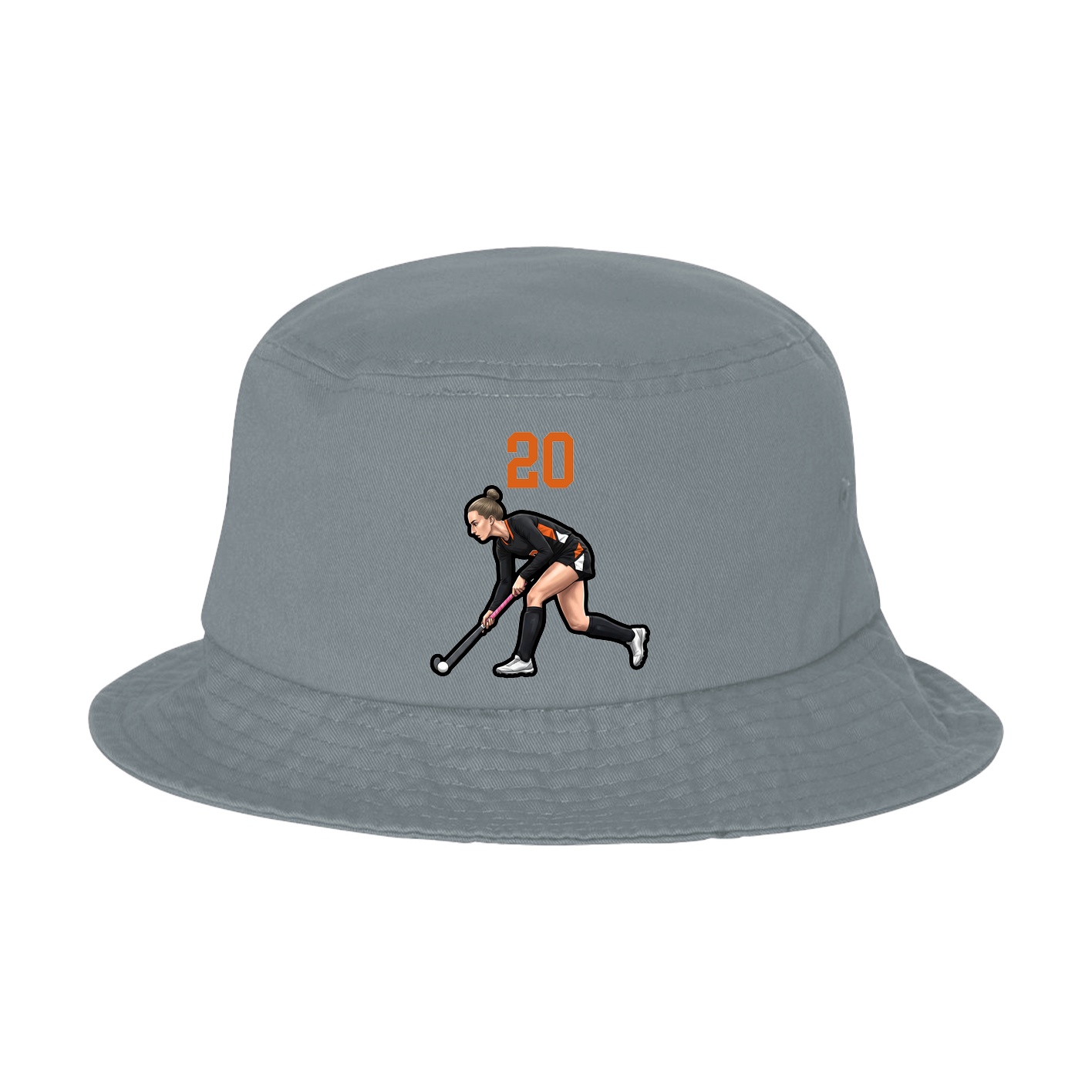 Bucket Cap — Number Top in Grey