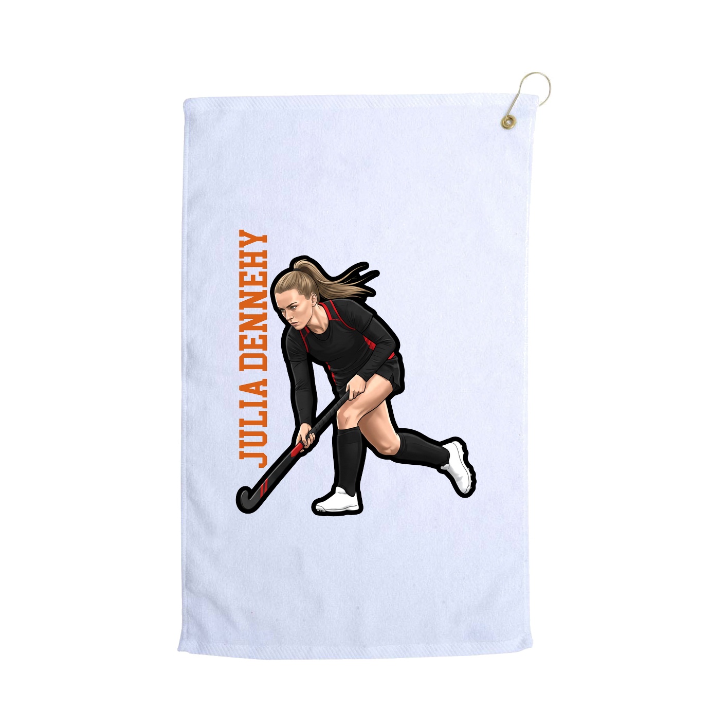 Golf Towel — Name Vertical in White