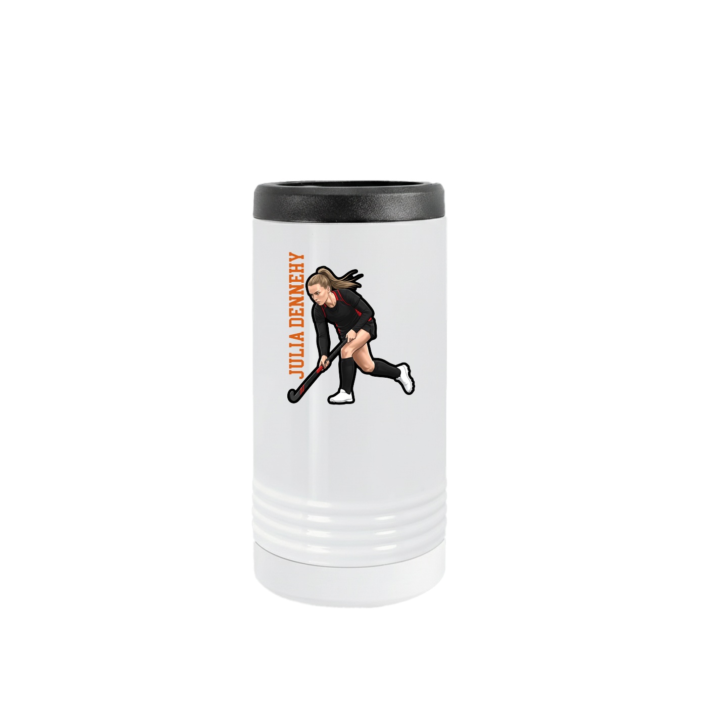 Slim Beverage Holder — Name Vertical in White