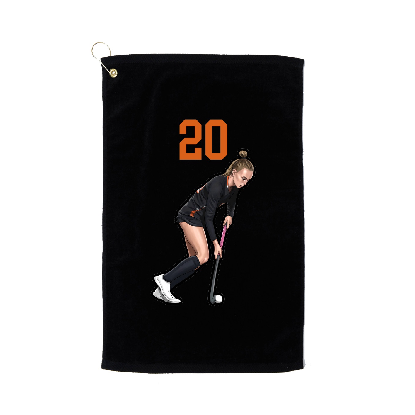 Golf Towel — Number Top in Black