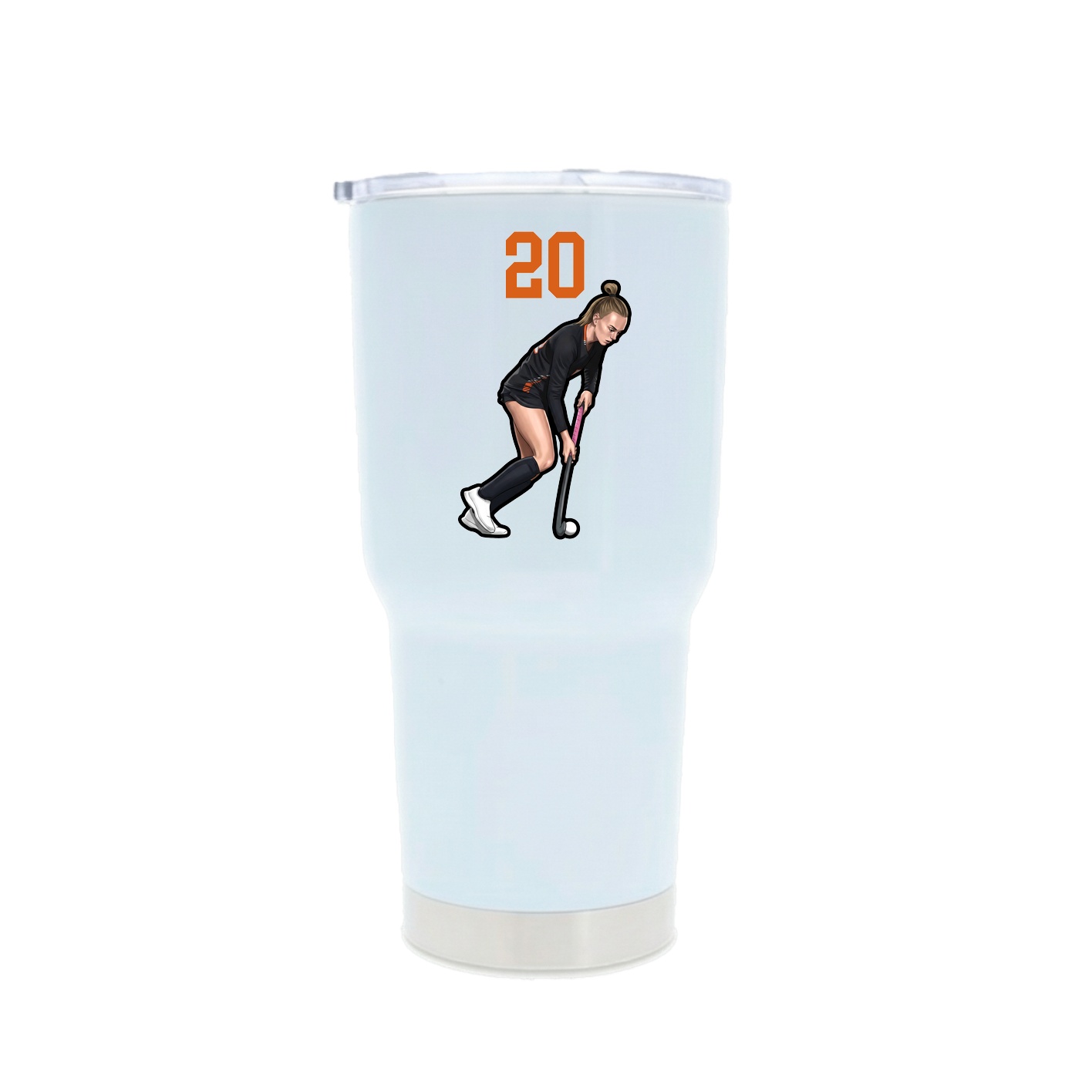 30oz Stainless Steel Tumbler — Number Top in White